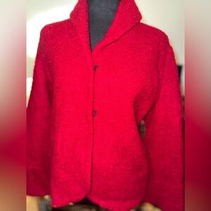 Eileen Fisher Vibrant Red Textured Blazer